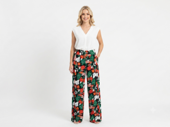 FLORAL WIDE-LEG
